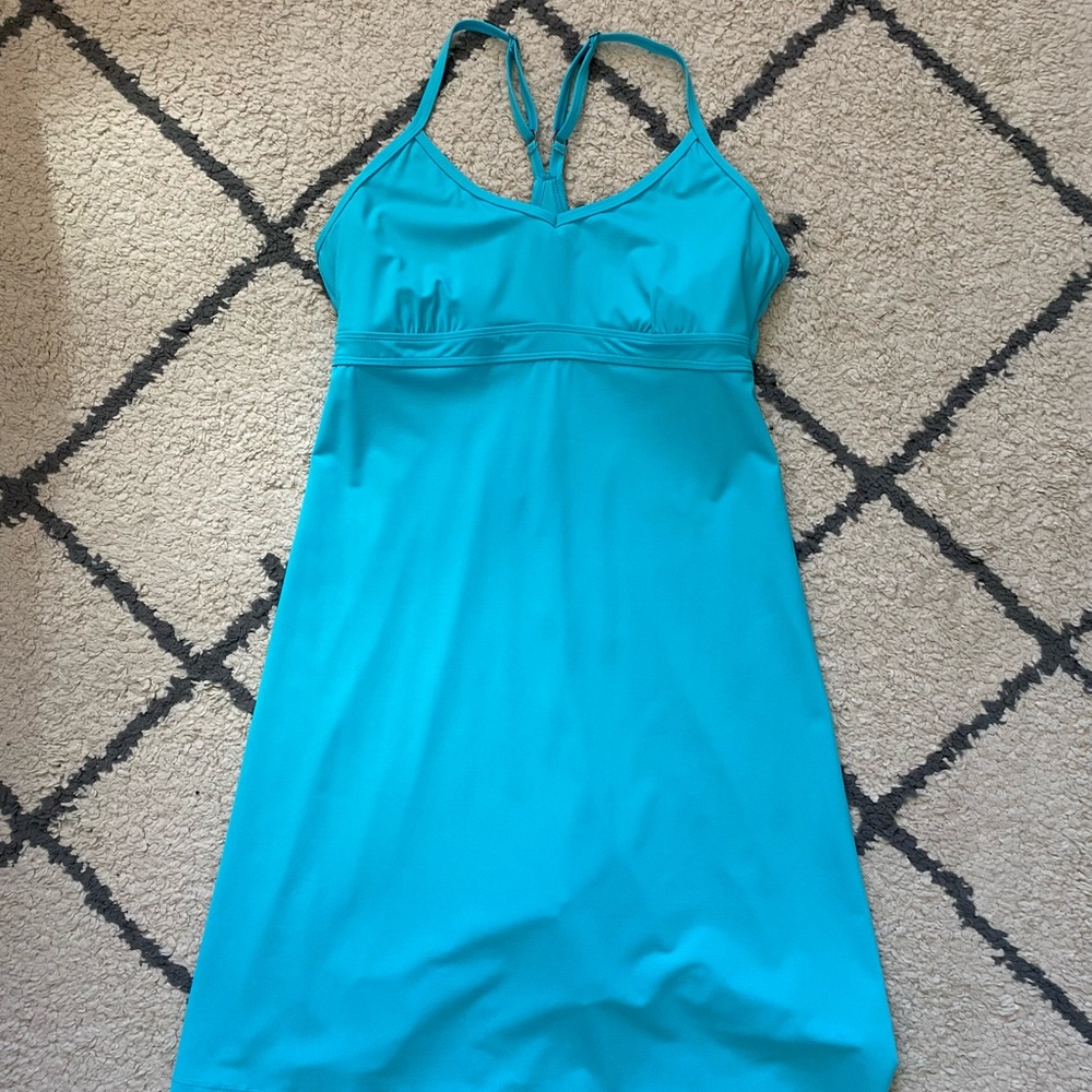 Athleta Turquoise Halter Mini Dress